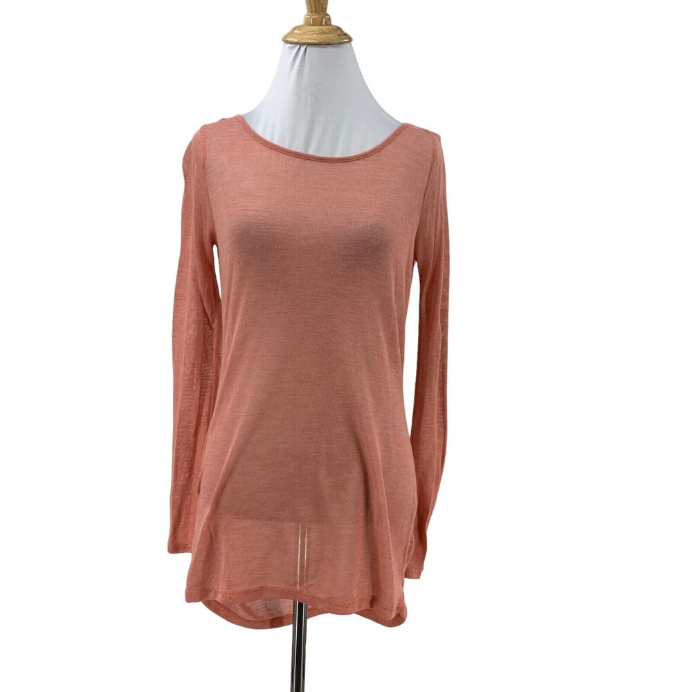 BKE Red Open Back Tunic Womens S Small Crab Apple Ruched Side Hi Low Lightweight